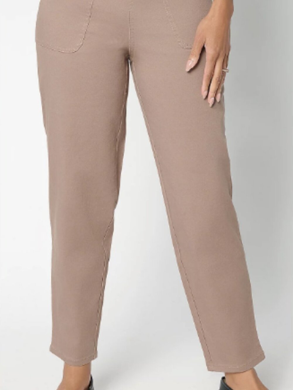 Denim & Co. Petite "How Timeless" Pant, Mocha Sz PM a68674
